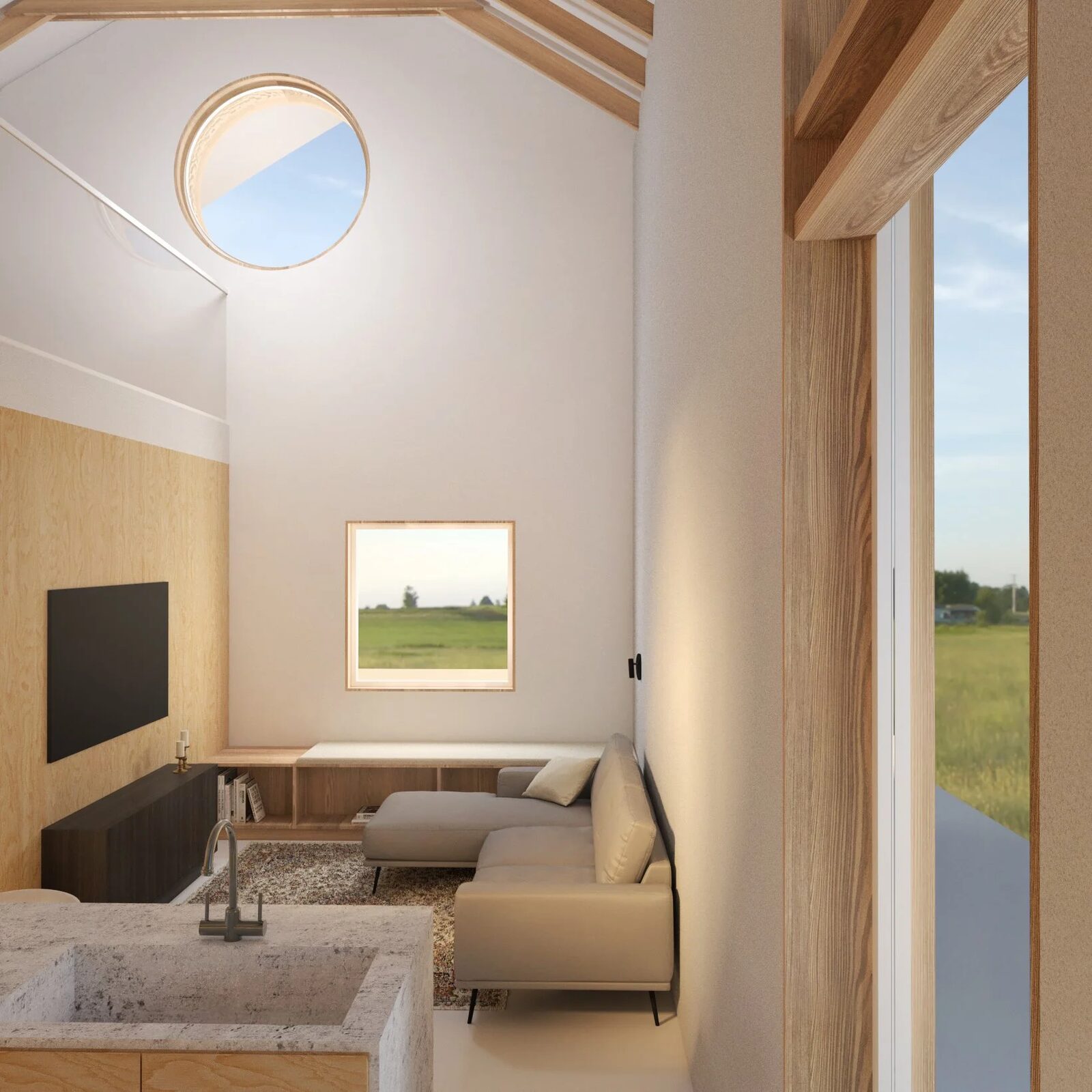 Interior, detaliu al zonei de zi